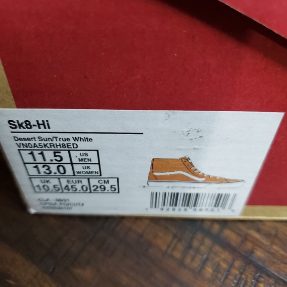 Vans Sk8-Hi Desert Sun Men Size 11.5, Women Size 13 - Picture 9 of 9